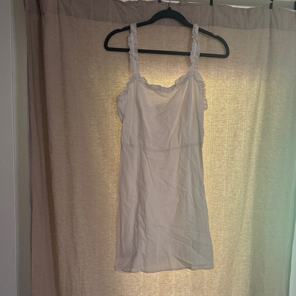 Sadie & Sage White Ruffle Strap Mini Dress